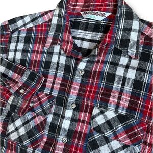 McGregor Flannel Plaid Vintage Shirt Size XL Tall Man Red USA Made Long Sleeve